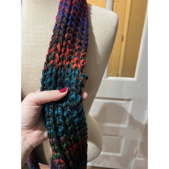 Betsey Johnson Cowl Infinity Scarf Colorful Bright Purple Green Blue Glitter - Picture 6 of 6
